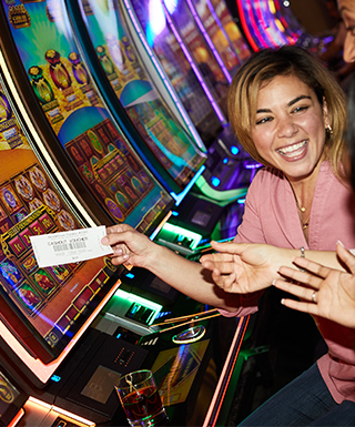 woman winning at the casino