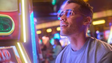 guy at slot machine
