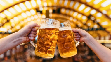 Beer pints at Oktoberfest