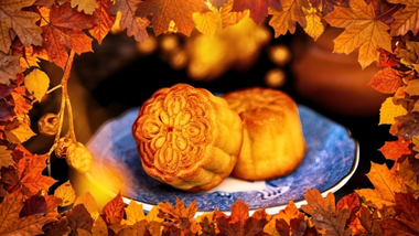 Mooncakes on a plate