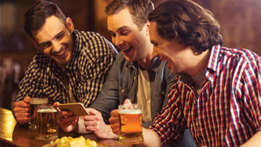 male friends at bar