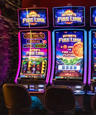 Sample mobile casino interface showcasing slot game reels and controls